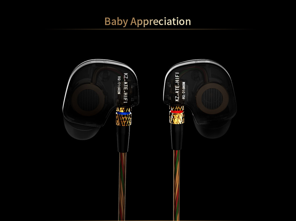 [HK Stock]KZ-ATE 3.5mm In-Ear Earphones with Mic HiFi Stereo Headphones Super Bass Noise Canceling Sport Headset