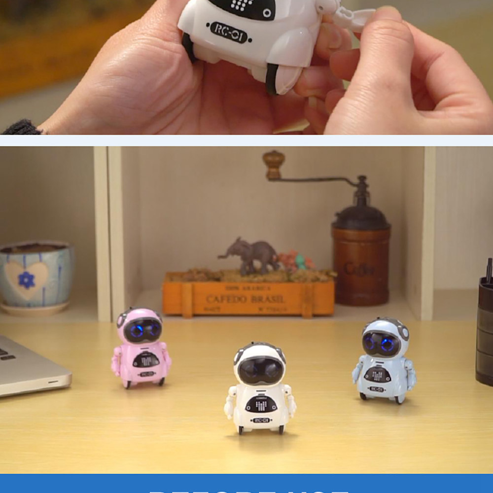 939A Multifunction Dancing Mini Pocket Robot with Voice Conversation Recognition LED Lights