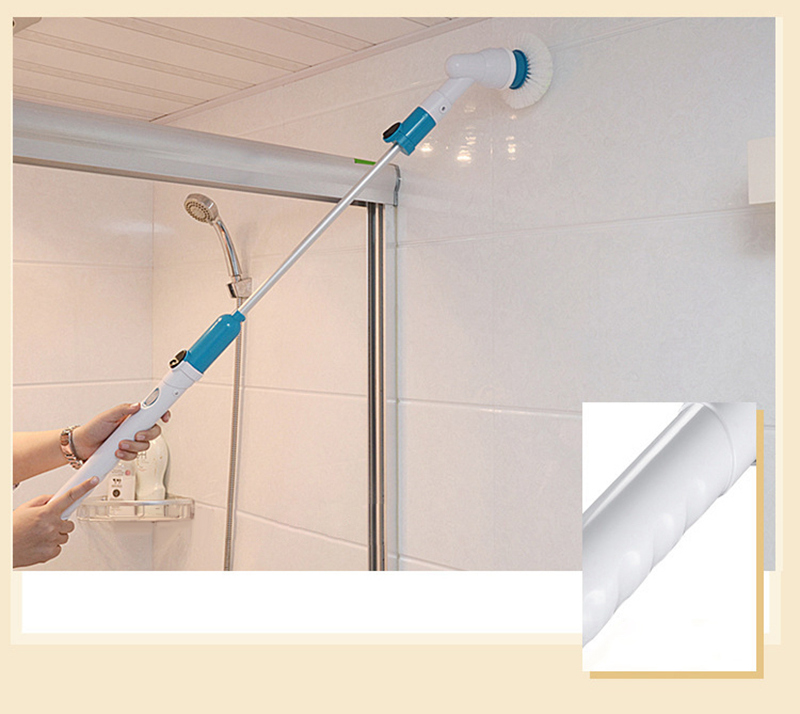 Electric Spin Scrubber Multi-function Automatic Cordless Cleaning Brush Household Cleaning Set - EU Plug