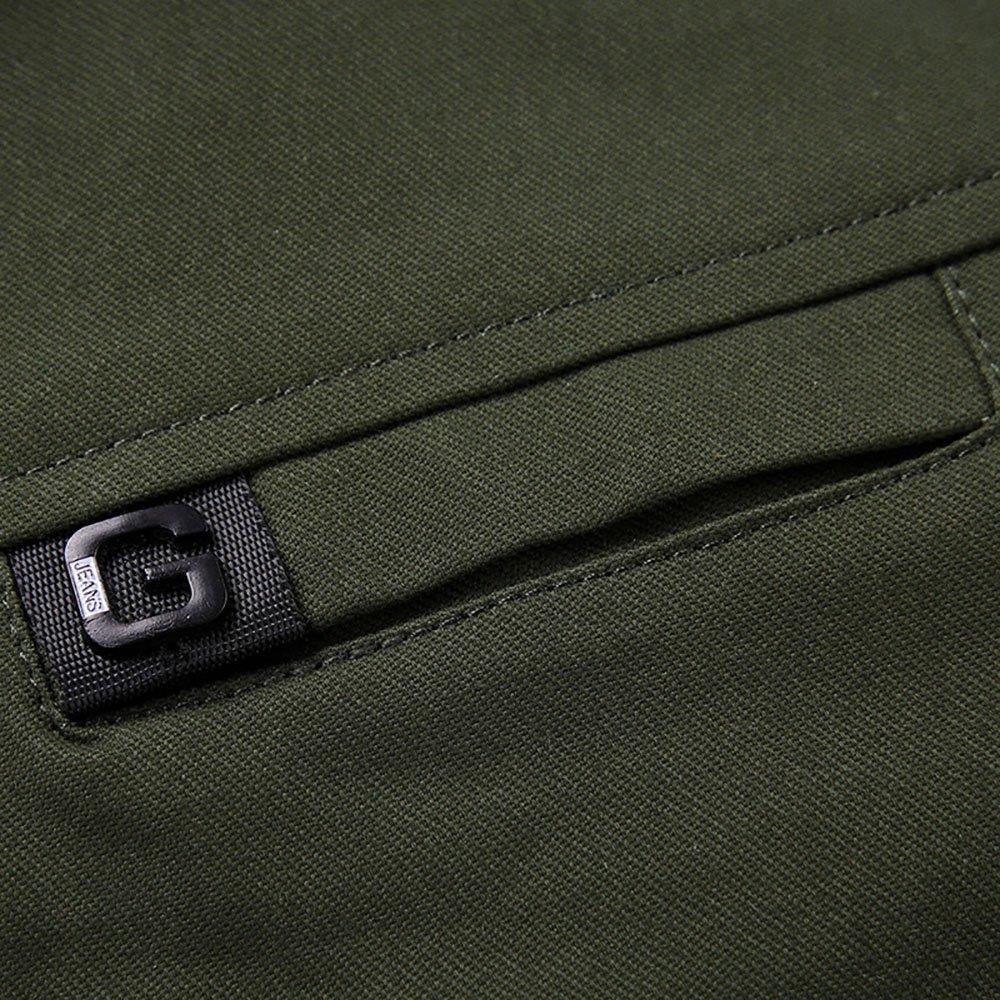 CA9801 Men's Autumn Winter Classic Casual Jacket (Lapel Grid Long Sleeve Polyester Jacket Size M) - Army Green