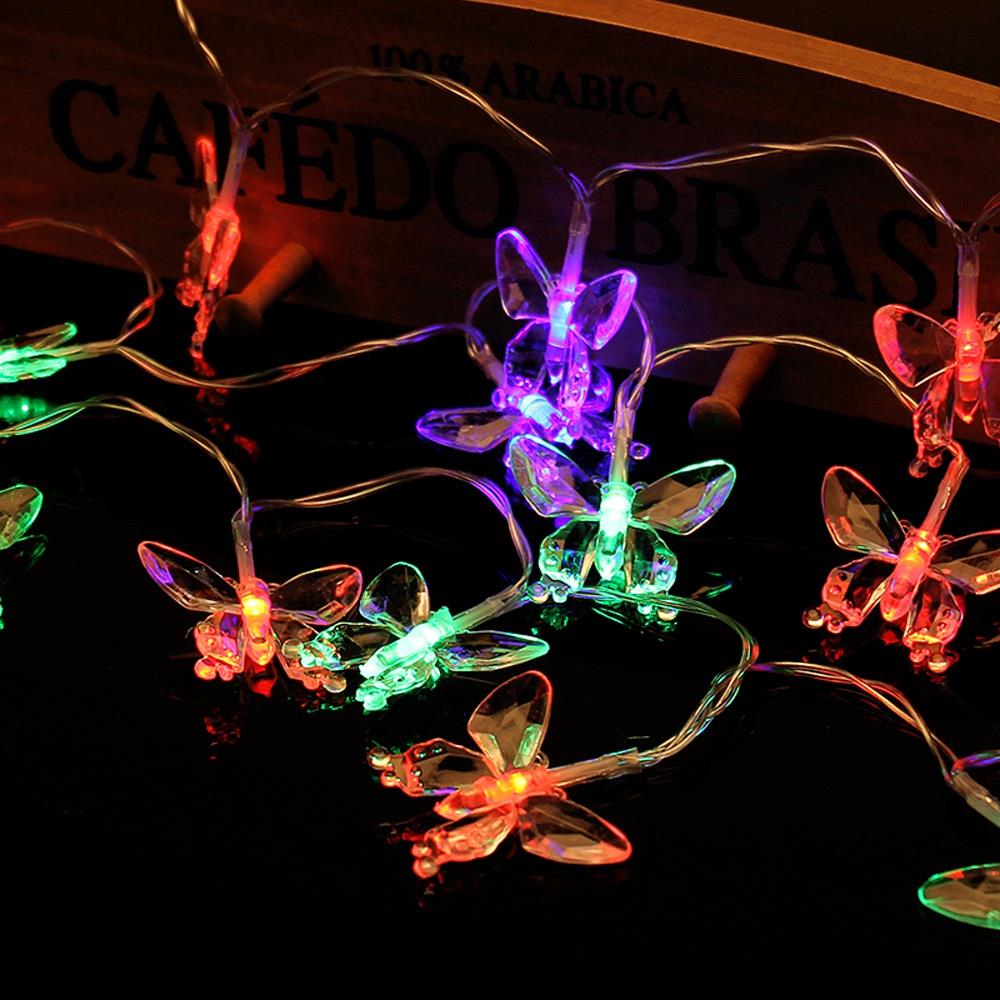 20PCS LED Butterfly Battery LED String Lights Holiday Christmas Party Garden Decoration Lights (2.2 Meters) - Mulited-co
