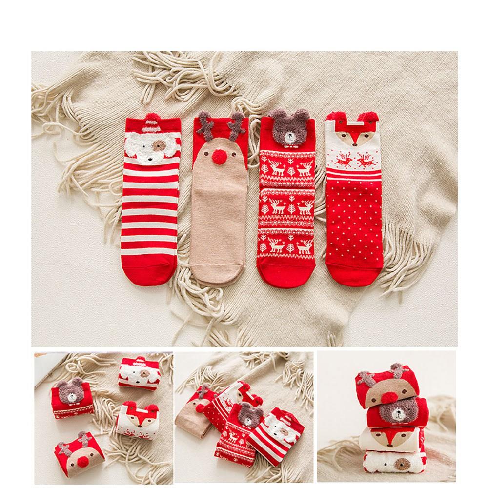3D Christmas Cotton Socks Elk Pattern