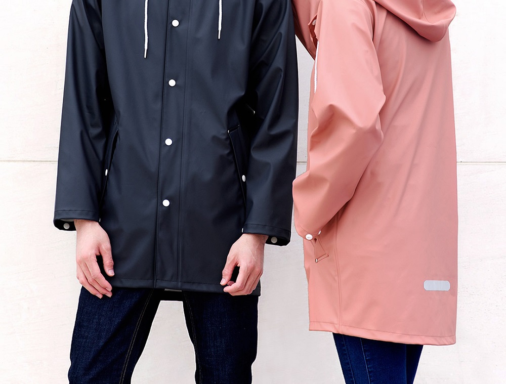 Xiaomi 7th Unisex Adult Raincoat (Waterproof Coat Jacket Reflective Strip Couple Cloak Poncho Size L Women) - Pink