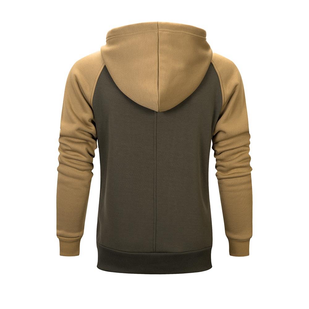 WY39 Men's Autumn Winter Raglan Hoodie (Color Block Breathable Size M) - Green