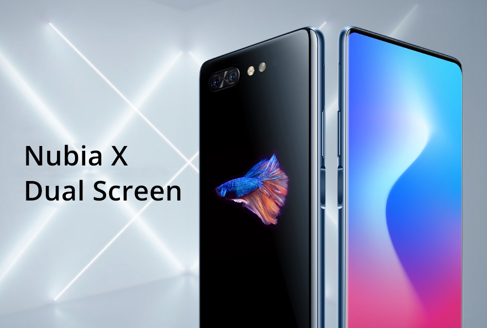 Nubia X 6.26 Inch 4G LTE Smartphone Snapdragon 845 8GB 128GB 16.0MP+24.0MP Dual Rear Cameras Android 8.1 All-Screen Fast Charge Dual Screen - Gray