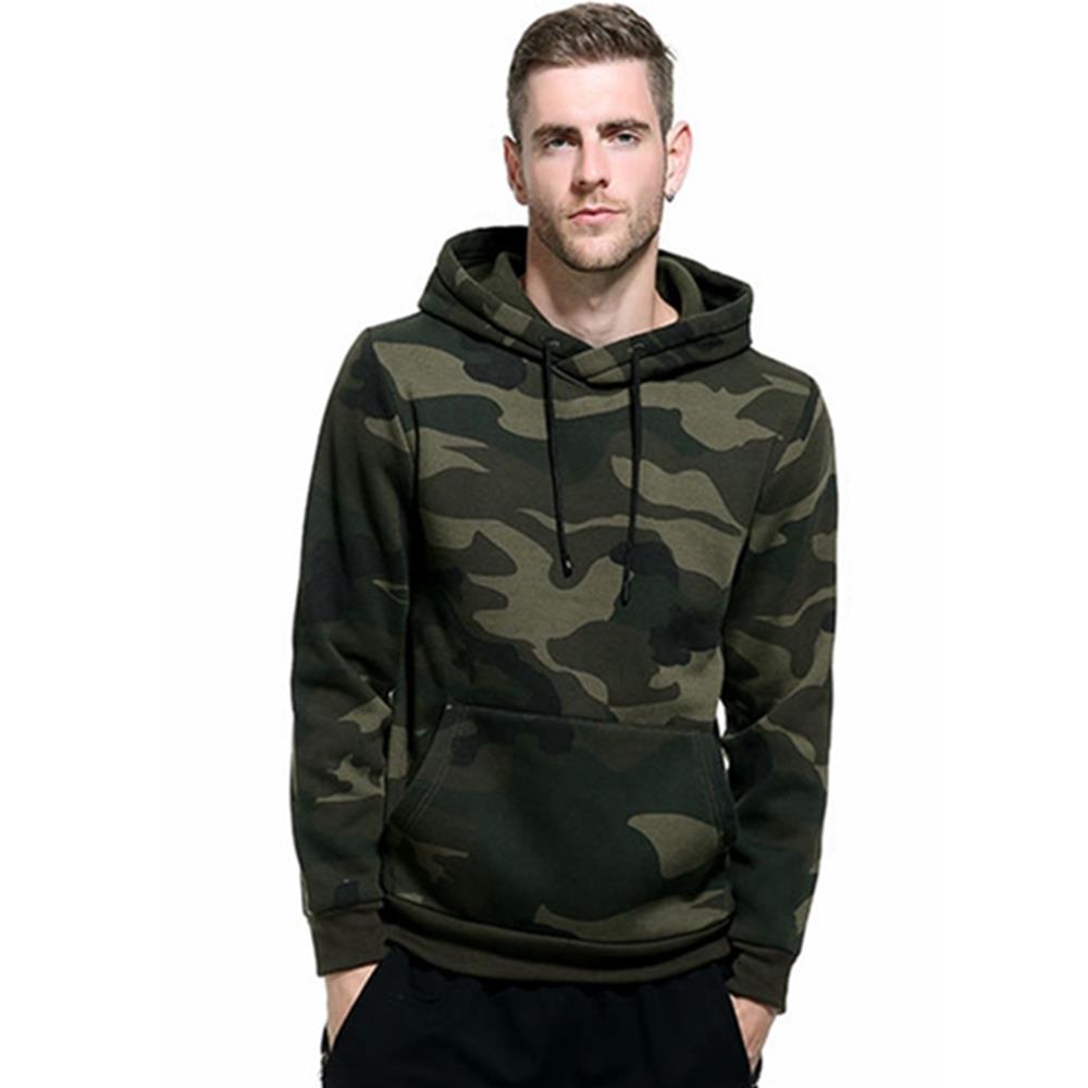 WY40 Men's Autumn Casual Long Sleeve Camouflage Pattern Hoodie Size M - Army Green
