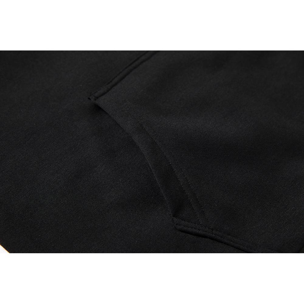 WY31 Men's Casual Pocket Drawstring Cotton Hoodie Size L - Black