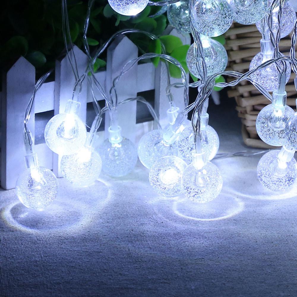 20PCS LED Bubble Ball Battery LED String Lights Holiday Christmas Party Garden Decoration Lights (2.2 Meters) - White