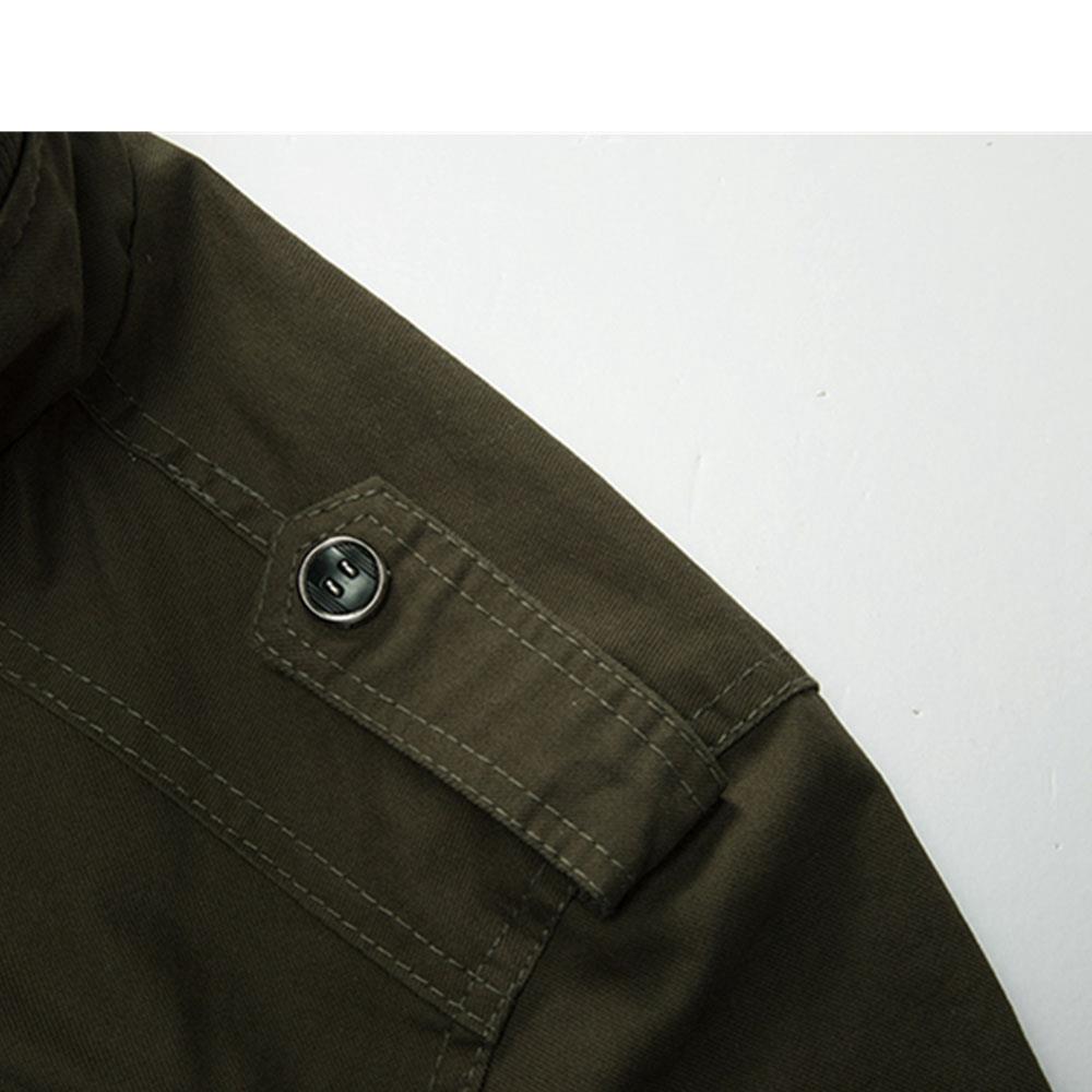 CA806 Men's Autumn Winter Casual Stand Collar Cotton Bomber Jacket Size M - Army Green