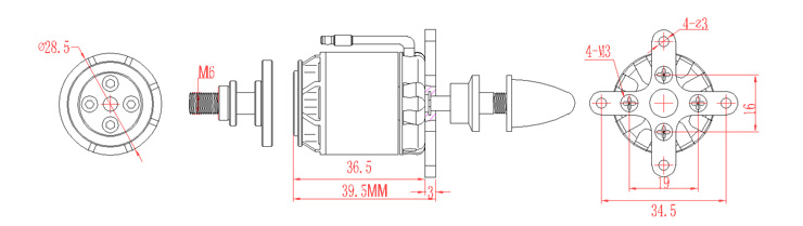 [HK Stock] EMAX GT2218/09 1100KV Outrunner Brushless Motor For RC Models For RC Quadcopter Multi-copter Airplane