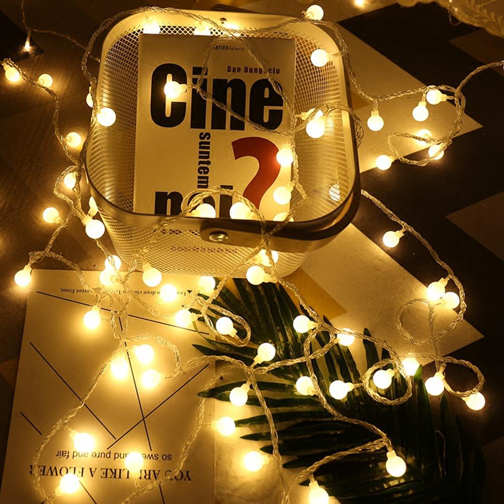 10PCS LED Festoon Ball String Light Christmas Lights Wedding Garden Garland Ball (1 Meter) - Warm White