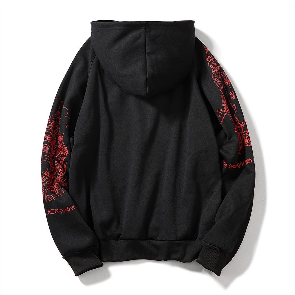 WY31 Men's Casual Pocket Drawstring Cotton Hoodie Size L - Black