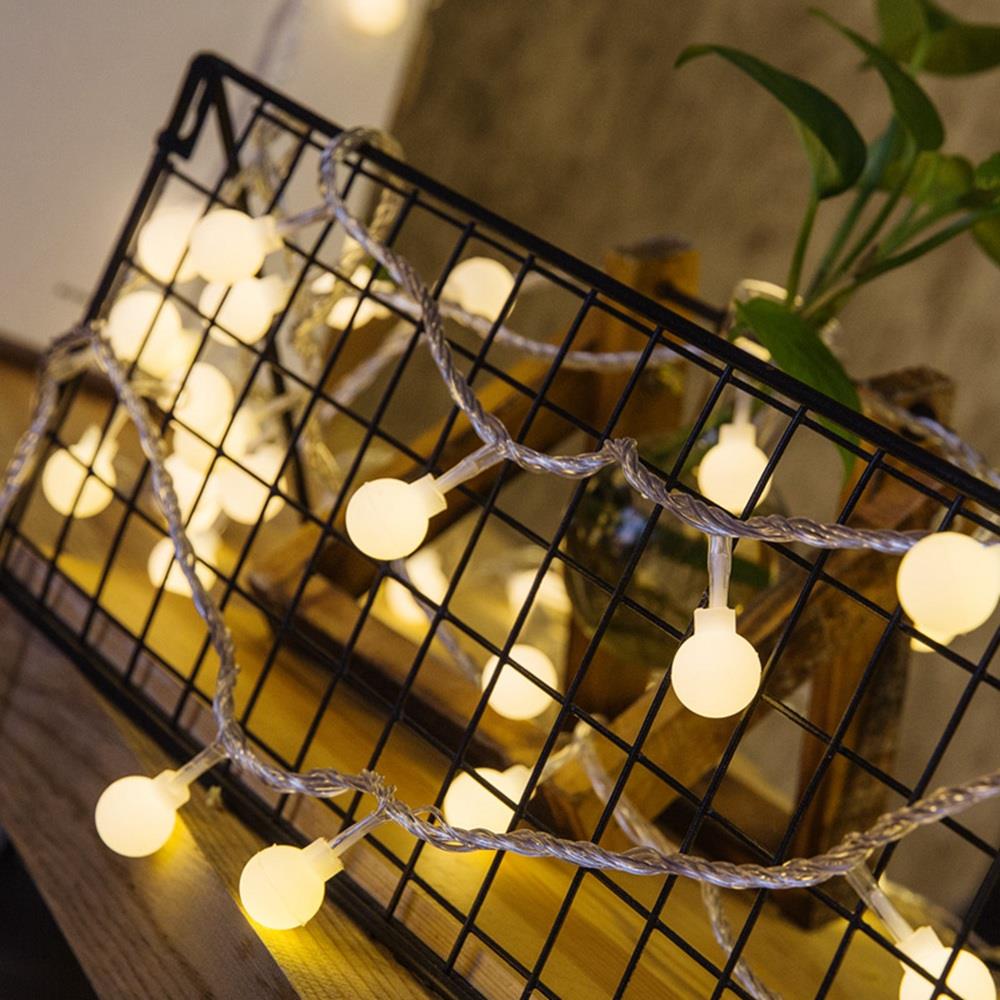 10PCS LED Festoon Ball String Light Christmas Lights Wedding Garden Garland Ball (1 Meter) - Warm White