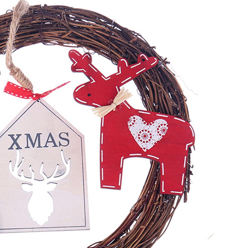 20LEDs Natural Dried Wreath DIY Round Rattan String Light Wreaths Christmas Door Wall Wedding Decoration - Warm White