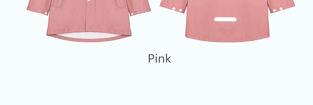 Xiaomi 7th Unisex Adult Raincoat (Waterproof Coat Jacket Reflective Strip Couple Cloak Poncho Size L Women) - Pink