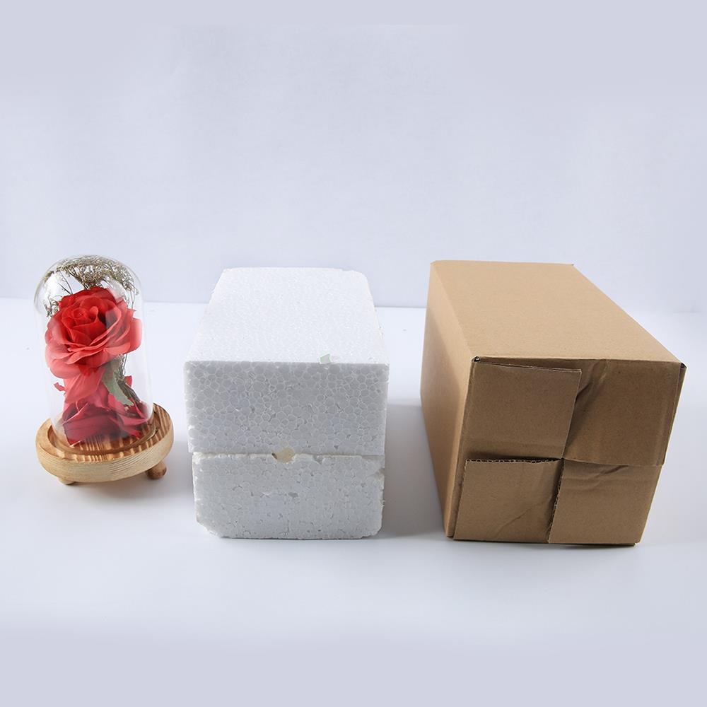 Flowers Glass Cover Flower LED Light for Valentine's Day Gift Christmas Wedding - Red (Type B)