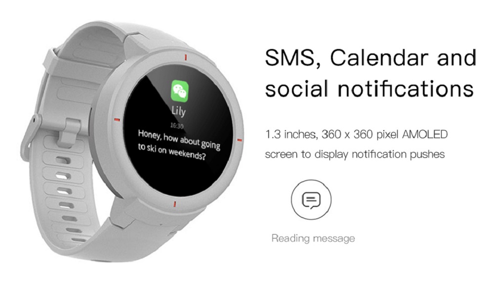 [English Version] Huami AMAZFIT Verge 3 Smart Watch 1.3 Inch AMOLED Screen Heart Rate Monitor 11 Sports Modes IP68 Waterproof - Deep Gray