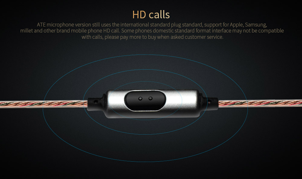 [HK Stock]KZ-ATE 3.5mm In-Ear Earphones with Mic HiFi Stereo Headphones Super Bass Noise Canceling Sport Headset