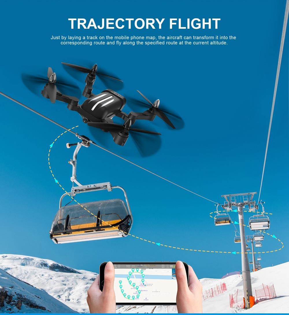 Bayangtoys X28 8MP GPS 5G Wifi FPV Brushless Foldable RC Drone RTF Black - Two Battery