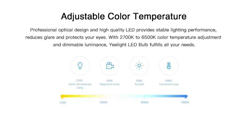 Xiaomi Yeelight YLDP05YL Smart LED Bulb APP Control Works with Amazon Alexa Dimmable AC 100-240V 10W E26 - White