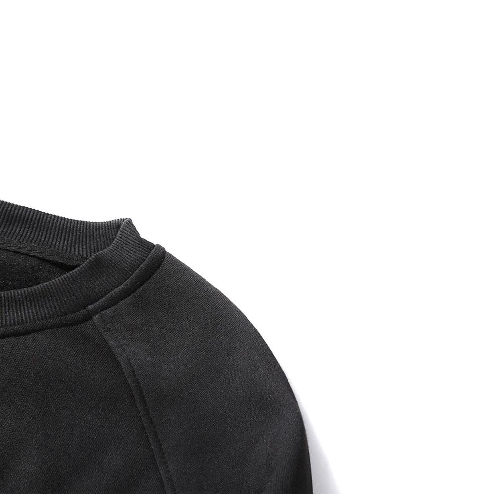 WY19 Men's Autumn Basic Casual Round Neck Sweatshirt (Solid Color Cotton Pullover Shirt Size M) - Dark Gray