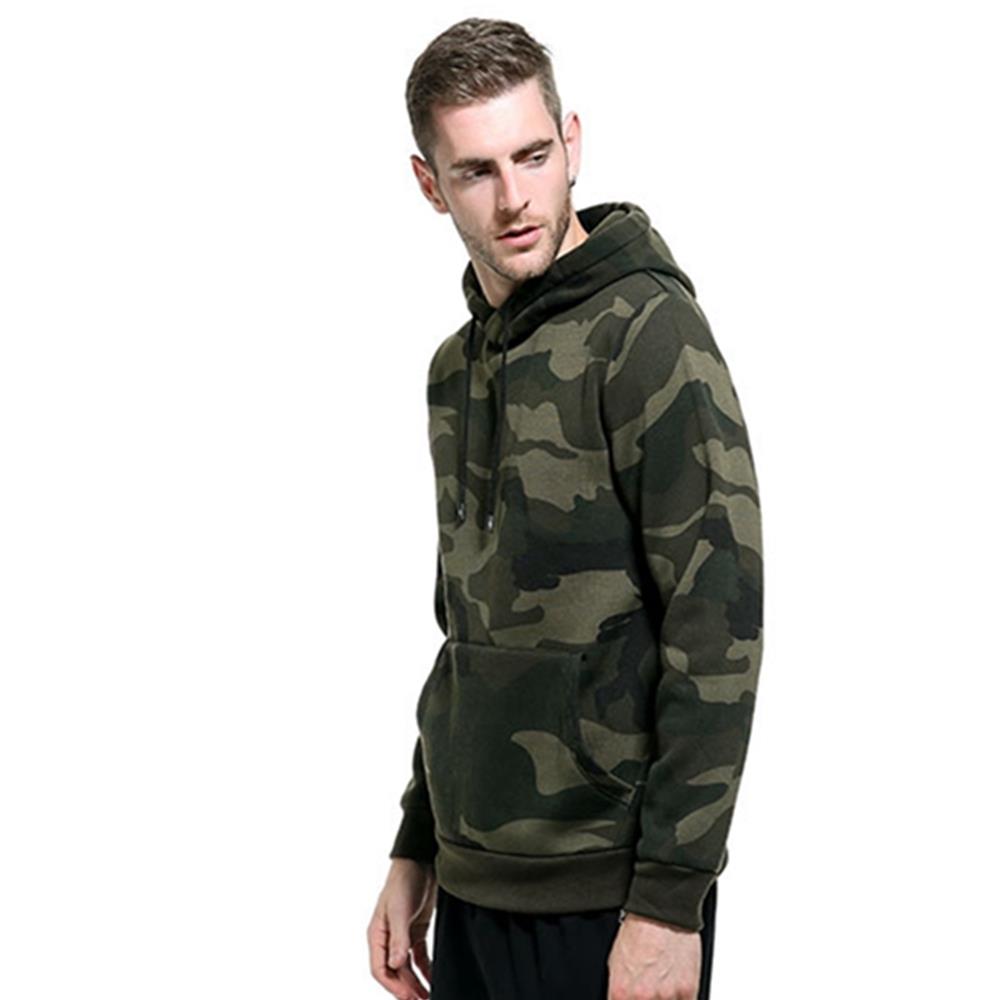 WY40 Men's Autumn Casual Long Sleeve Camouflage Pattern Hoodie Size M - Army Green