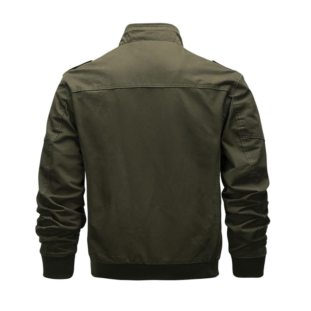 CA806 Men's Autumn Winter Casual Stand Collar Cotton Bomber Jacket Size M - Army Green