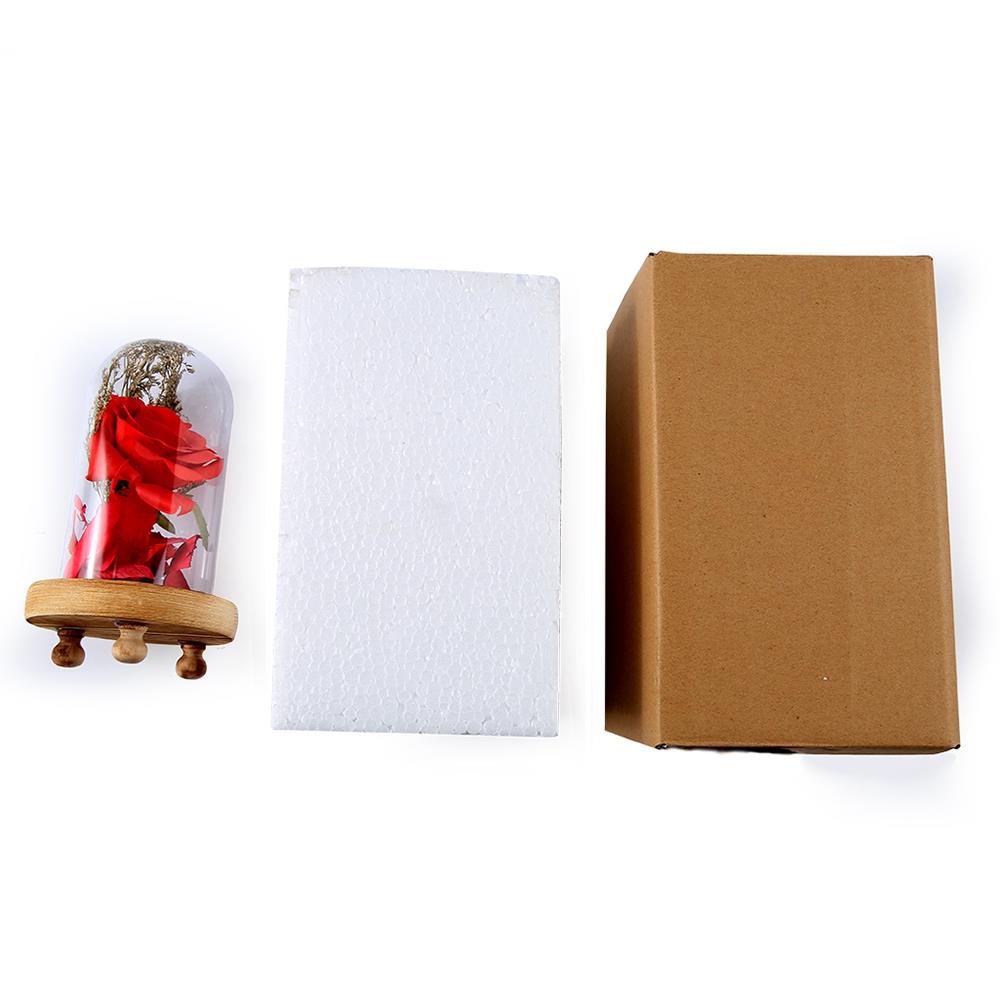 Flowers Glass Cover Flower LED Light for Valentine's Day Gift Christmas Wedding - Red (Type B)