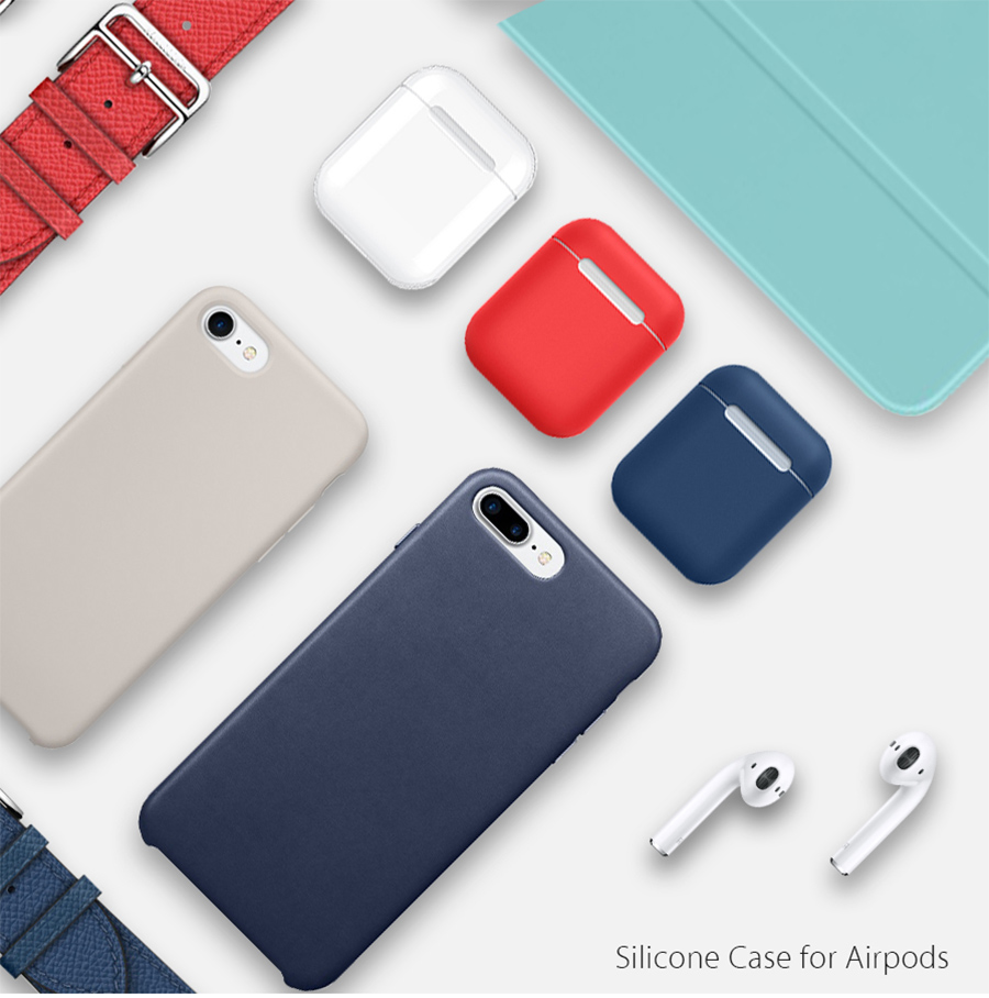 Silicon Case For Apple AirPods Portable Shock Proof Protective Cover For Headphones - Green