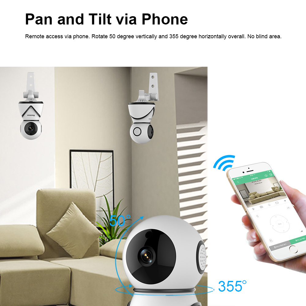 eLinkSmart Star13V 1080P Smart Wifi IP Camera Indoor Baby Monitor Two-Audio Night Vision - White UK Plug