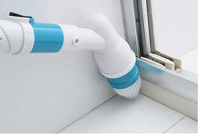 Electric Spin Scrubber Multi-function Automatic Cordless Cleaning Brush Household Cleaning Set - EU Plug