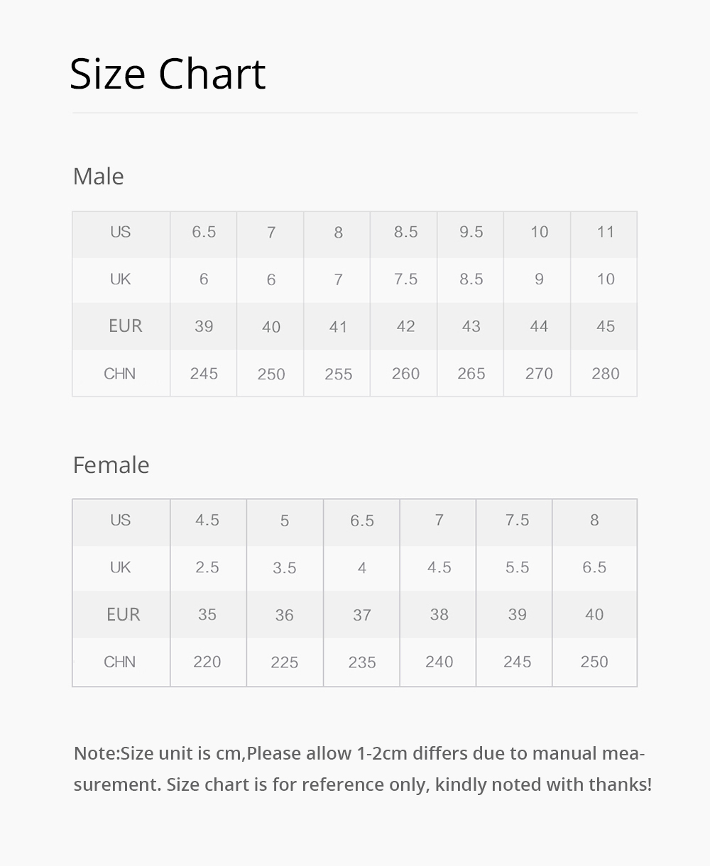 Xiaomi AMAZFIT Unisex Sneakers Size EU45 Men Black