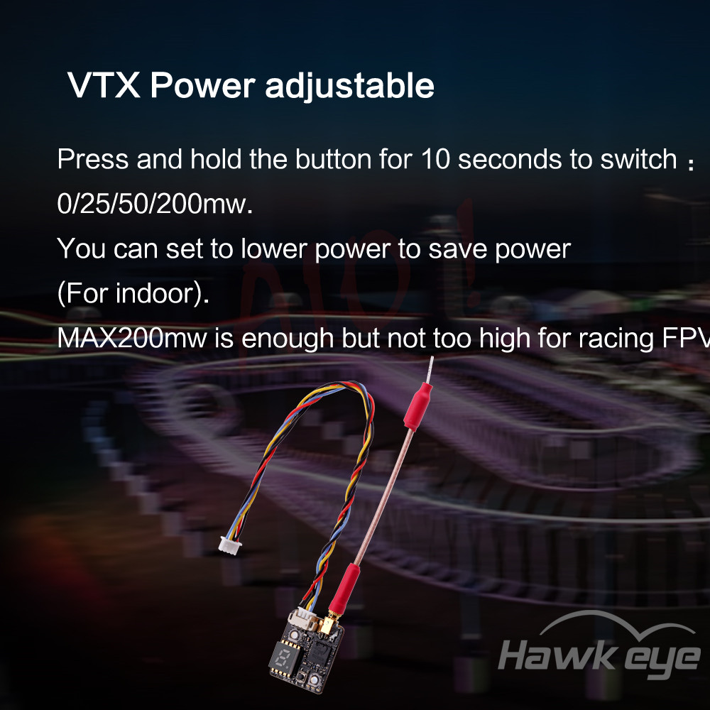 Hawkeye Firefly Fortress 960H TVL 2.1mm Micro FPV Camera AIO 1-6S 5.8G 0-200mW 72CH Transmitter VTX