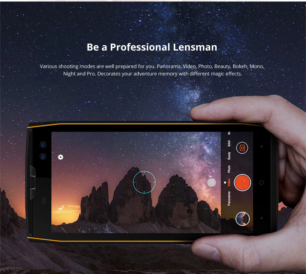 [HK Stock]DOOGEE S50 5.7 Inch 4G LTE Smartphone MT6763T 6GB 128GB 16.0MP+13.0MP Dual Rear Cameras Android 7.1 IP68 Face ID OTG - Black