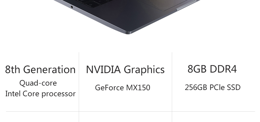[HK Stock][Official Global Version]Xiaomi Mi Notebook Air 13.3" Enhanced Edition 1920*1080 Intel Core i5-8250U Quad Core 8GB DDR4 256GB SSD NVIDIA GeForce MX150 Fingerprints - Gray