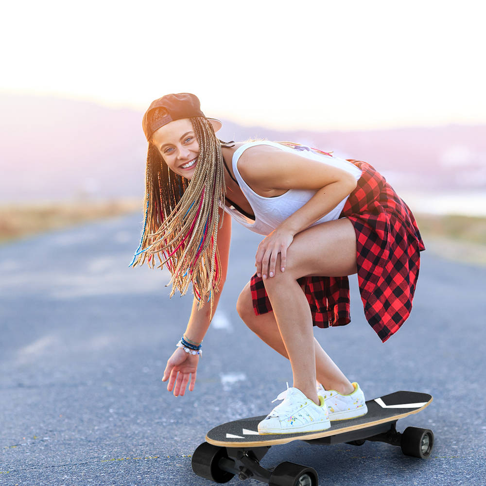 [EU Stock] RASSE YB-S001 Electric Skateboard Wireless Remote Control Single 250W Motor 18km/h EU Plug - Black