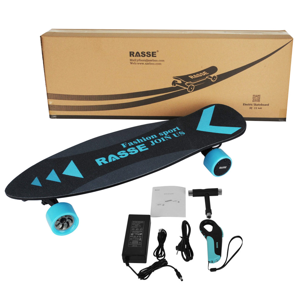 [EU Stock] RASSE YB-D001 Electric Skateboard Wireless Remote Control Dual 350W Motors 25km/h EU Plug - Blue