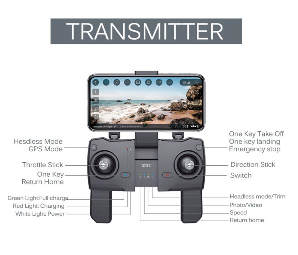 SJRC F11 1080P GPS 5G WiFi FPV Foldable Brushless RC Drone 25min Flight Time RTF - Three Battery