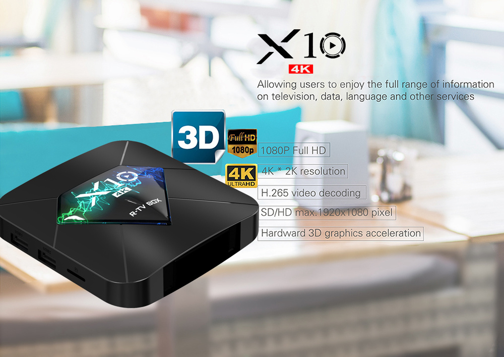 R-TV BOX X10 Amlogic S905W 2GB/16GB 4K Android TV Box WiFi LAN