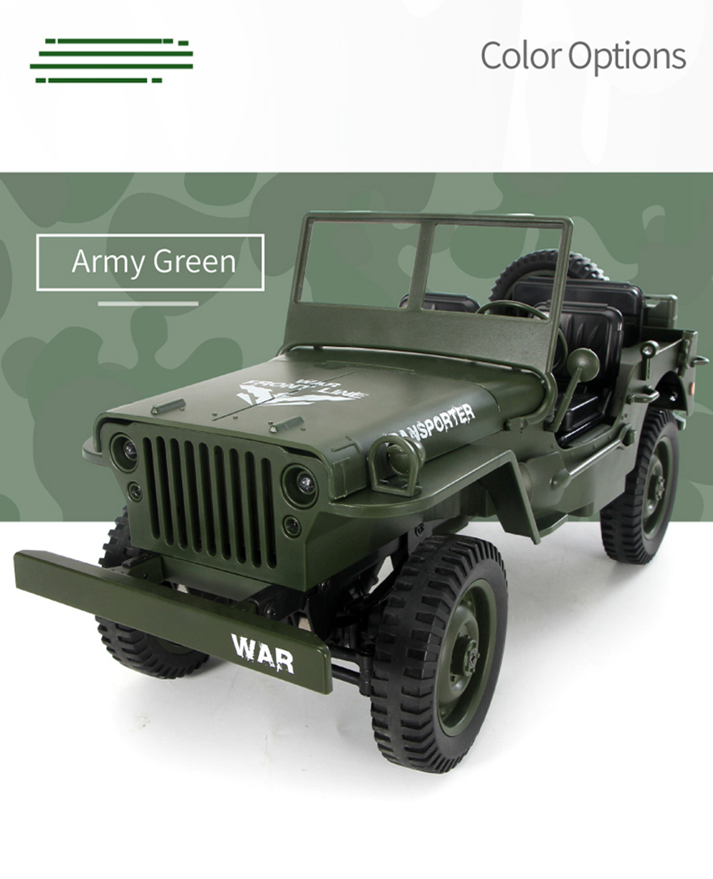 JJRC Q65 Transporter-6 2.4G 1:10 4WD Convertible Jeep Off-road RC Car Military Truck RTR - Khaki