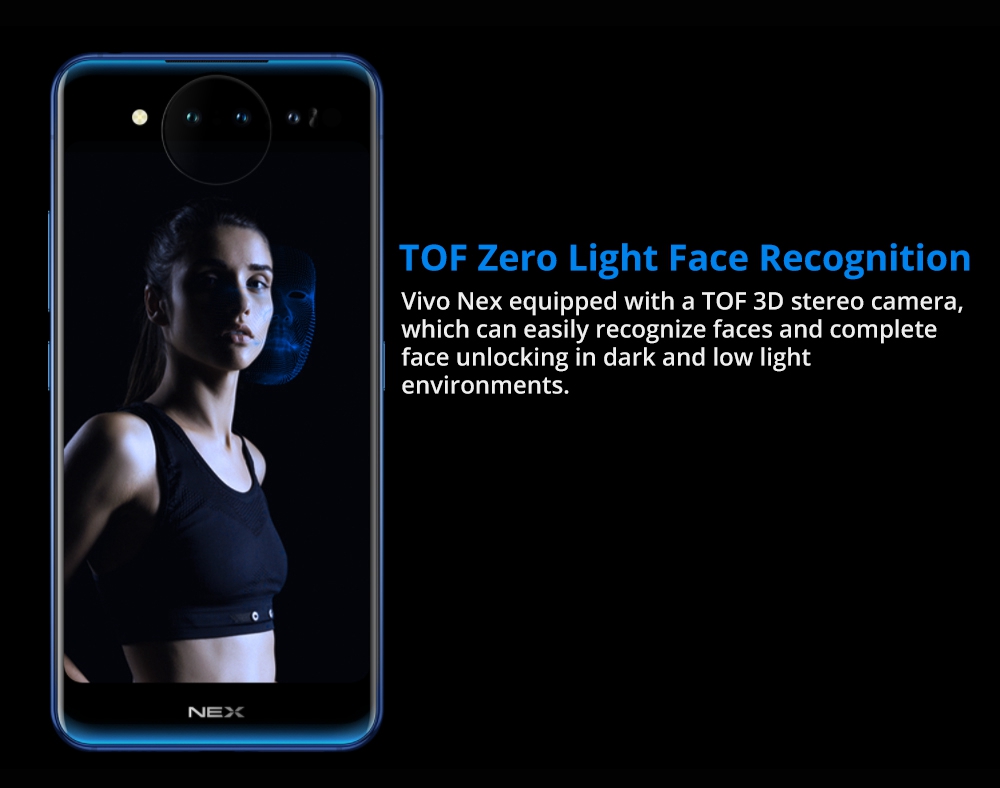 Vivo Nex Dual Display Edition 6.39 Inch 4G LTE Smartphone Snapdragon 845 10GB 128GB 12.0MP+2.0MP+TOF 3D Triple Rear Cameras Funtouch OS 4.5 Type-C In-Display Fingerprint - Blue