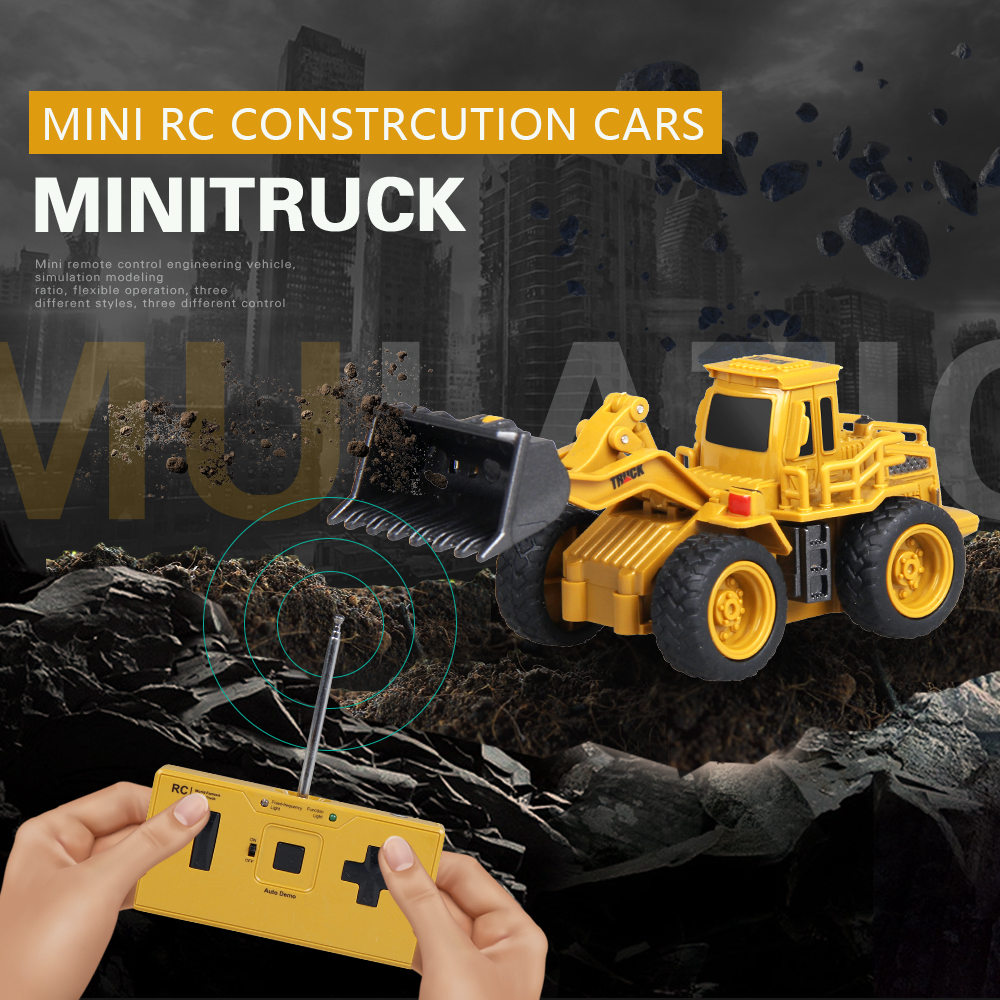 ShenQiWei 8028 1:64 4CH Mini Bulldozer RC Car Engineering Vehicles - RTR
