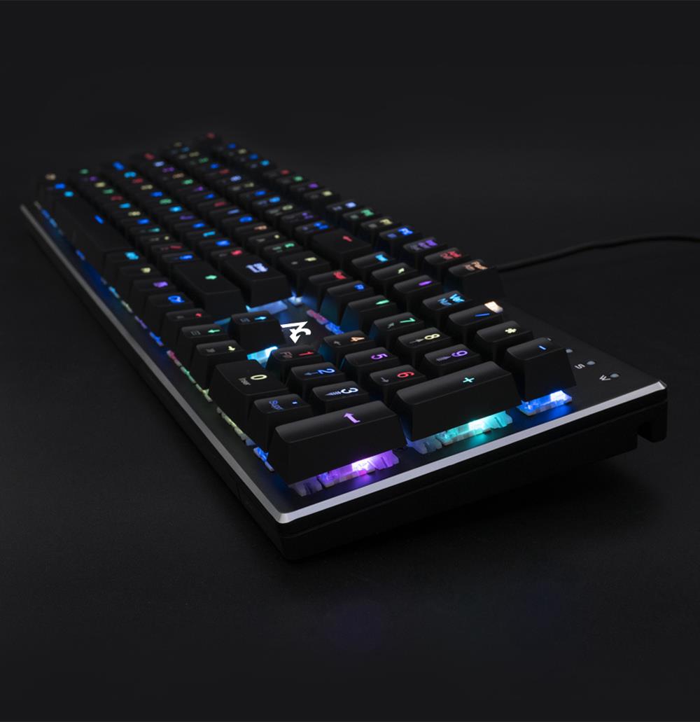 ACGAM AG-109R 105 Keys RGB Mechanical Anti-Ghosting Gaming Keyboard Spanish Layout Ergonomic Arc Full-Keyboard RGB Backlight - Black