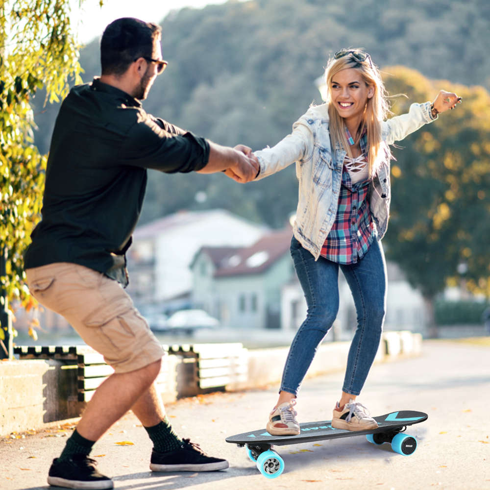 [EU Stock] RASSE YB-D001 Electric Skateboard Wireless Remote Control Dual 350W Motors 25km/h EU Plug - Blue