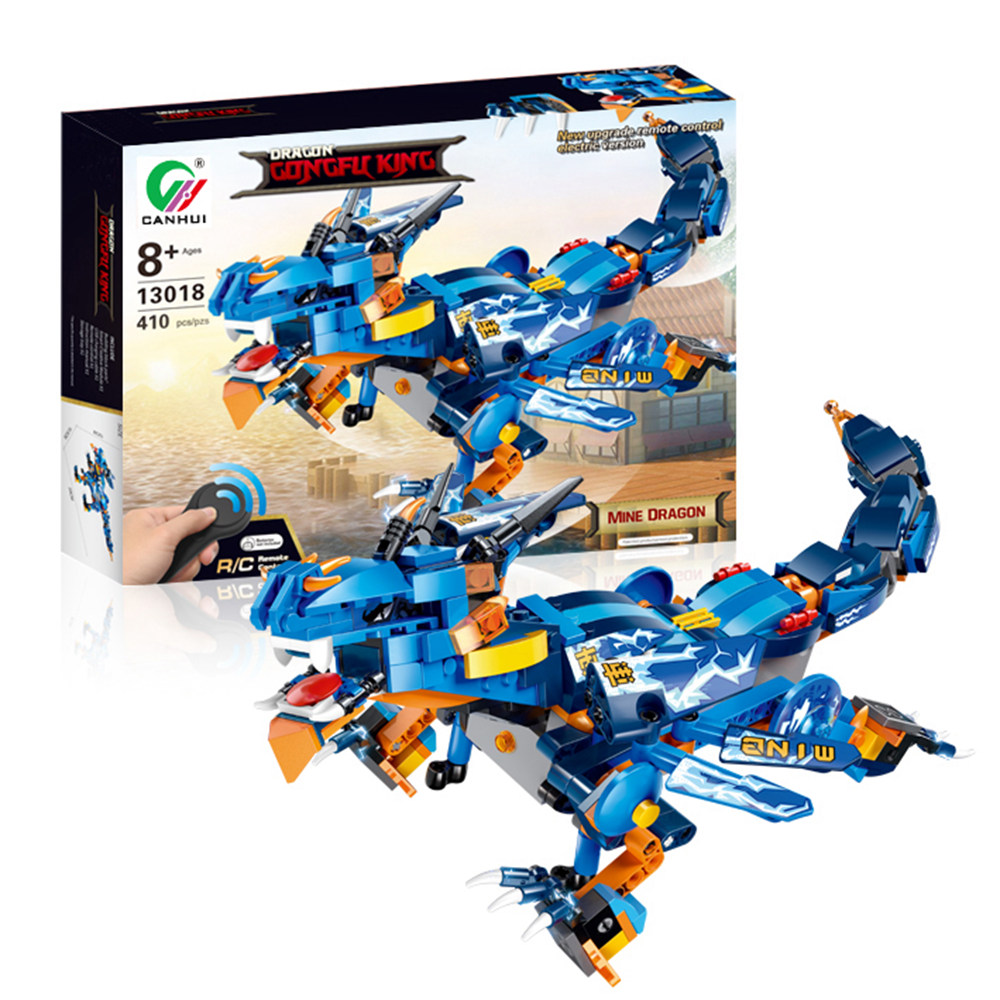 MoFun 13018 2.4G 4CH DIY Smart Remote Control Robot Building Block RC Battle Dragon Toy