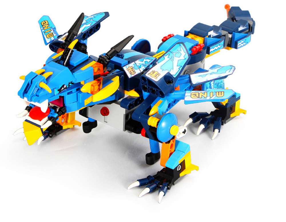 MoFun 13018 2.4G 4CH DIY Smart Remote Control Robot Building Block RC Battle Dragon Toy