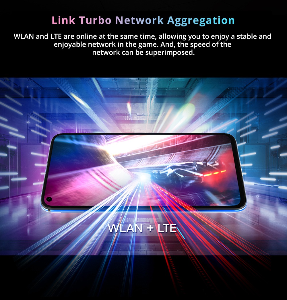 HUAWEI Honor V20 Hole-punch Display 6.4 Inch 4G LTE Smartphone Kirin 980 8GB 128GB 48.0MP+TOF Dual Rear Cameras Android 9.0 NFC Type-C Fast Charge - Blue