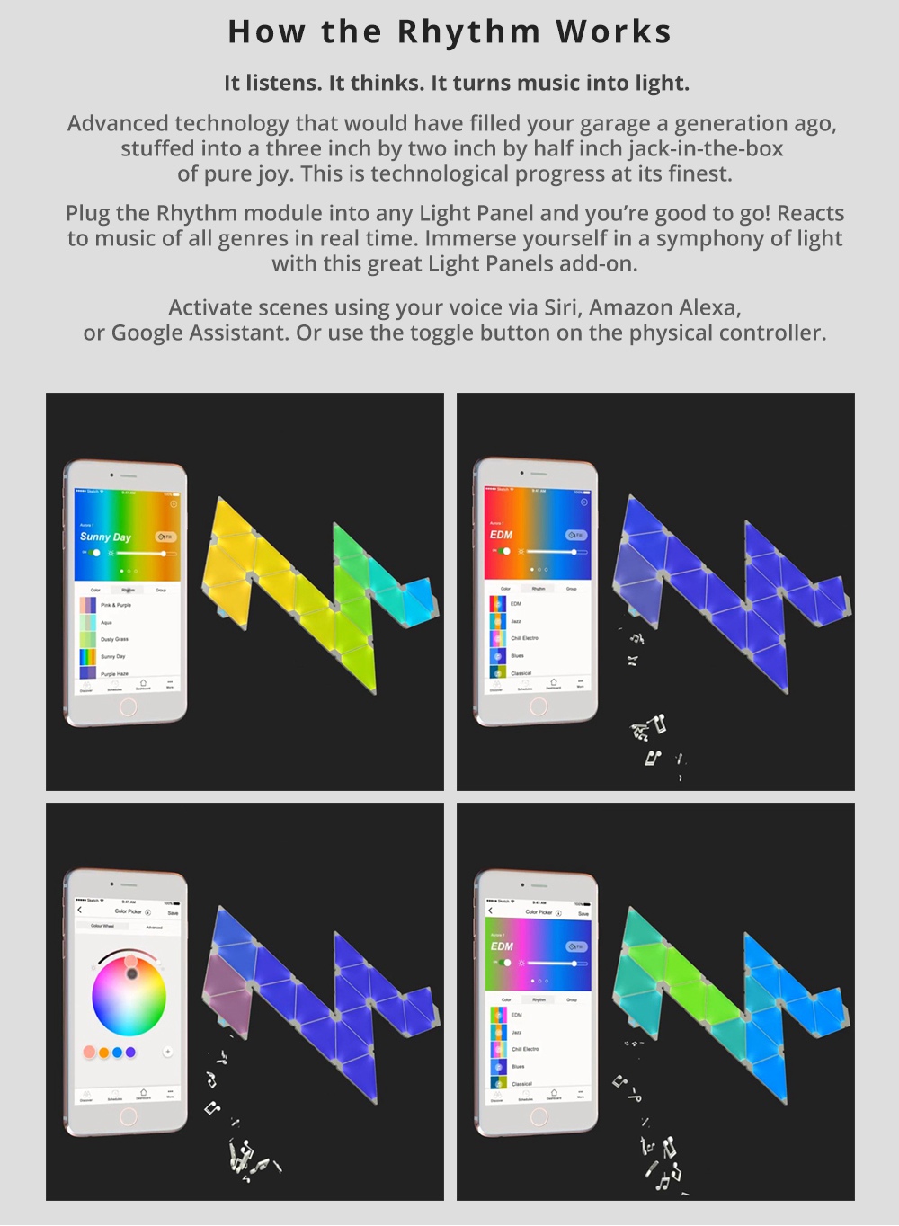 (9 PANELS)Nanoleaf Light Panels Rhythm Edition Works with Apple Homekit Amazon Alexa Google Assistant - White