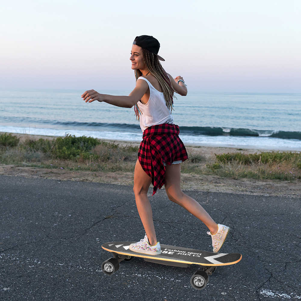 RASSE YB-ES01 Electric Skateboard Wireless Remote Control Single 250W Motor 15km/h EU Plug - Black