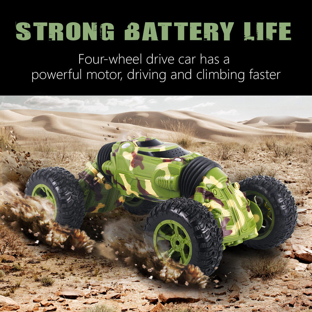 1086 2.4G 1:16 4CH Deformation Stunt Twisting Off-road Climbing RC Car RTR - Yellow